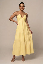 Backless Halter Maxi Dress