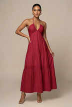 Backless Halter Maxi Dress