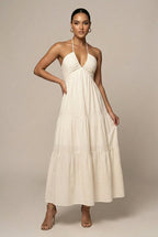 Backless Halter Maxi Dress