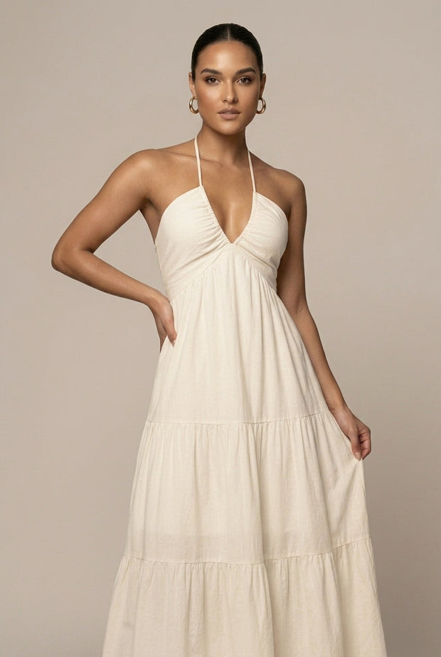 Backless Halter Maxi Dress