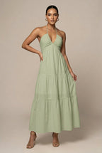 Backless Halter Maxi Dress