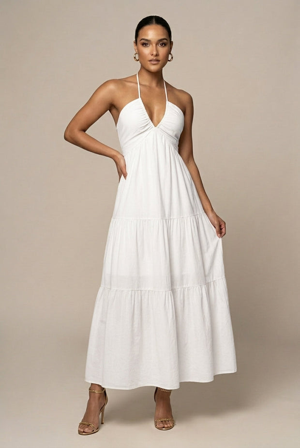 Backless Halter Maxi Dress